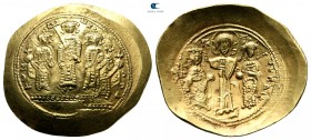 Romanus IV Diogenes, with Eudocia, Michael VII, Constantius, and Andronicus AD 1068-1071. Constantinople. Histamenon Trachy AV
