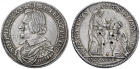  Bozzolo   Scipione Gonzaga, 1609-1670. III periodo: duca di Sabbioneta 1636-1670. Ducatone 1639, AR 31,64 g. SCIP D G DVX SABL S R I BOZ PRI Έ C. Bus...