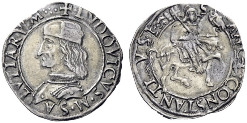  Carmagnola   Ludovico II di Saluzzo, 1475-1504. Cavallotto, AR 3,91 g. LVDOVICV...