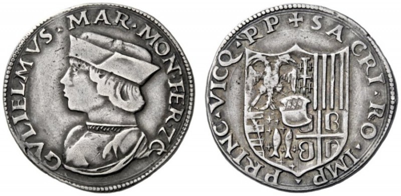  Casale   Guglielmo II Paleologo, 1494-1518. Testone, AR 9,53 g. GVLIELMVS MAR M...