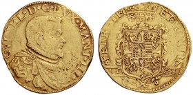  Casale   II periodo: duca di Mantova e del Monferrato 1575-87. Da 2 doppie 1578, AV 12,90 g. GVLIEL D G DVX MANT III Busto corazzato a d. Rv. ET MONT...