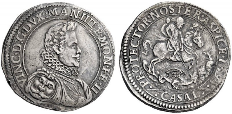  Casale   Vincenzo I Gonzaga, 1587-1612. Ducatone 1594, AR 31,49 g. VINC D G DVX...