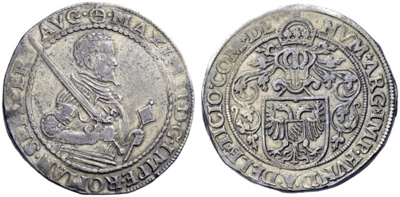  Desana   Delfino Tizzone, 1583-1598. Tallero, AR 28,00 g. Globo crucigero MAXIM...