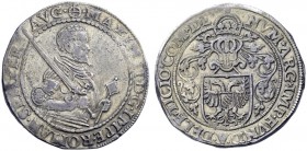  Desana   Delfino Tizzone, 1583-1598. Tallero, AR 28,00 g. Globo crucigero MAXIM II D G IMPE ROMAN SEMPER AVG Mezza figura corazzata a d., con spada n...