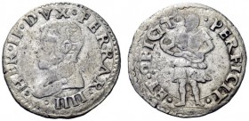  Ferrara   Ercole II d'Este, 1534-1559. Grossetto, AR 1,71 g. HERCVLES II DVX FERRAR IIII Busto corazzato a s. Rv. PERFICIT ET OFICIT ( sic! ) Saturno...