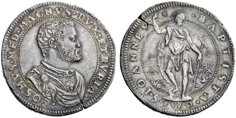  Firenze   III periodo: Granduca I di Toscana 1569-74. Piastra 1570, AR 32,04 g....