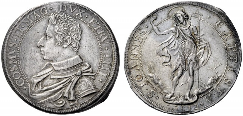  Firenze   Cosimo II de’Medici granduca IV, 1608-1621. Piastra 1612, AR 32,15 g....