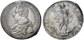  Firenze   Cosimo II de’Medici granduca IV, 1608-1621. Piastra 1612, AR 32,15 g. COSMVS II MAG DVX ETR IIII Busto corazzato a s. Rv. S IOANNES – BAPTI...