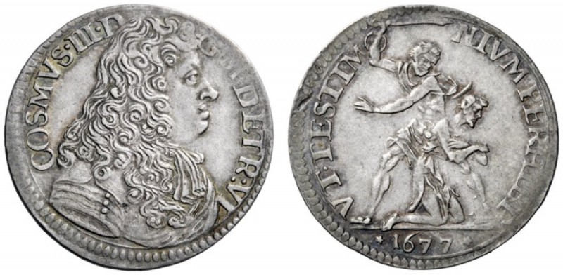 Firenze   Cosimo III de’Medici granduca VI, 1670-1723. Lira 1677, AR 4,45 g. CO...