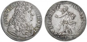 Firenze   Cosimo III de’Medici granduca VI, 1670-1723. Lira 1677, AR 4,45 g. COSMVS III D G M D ETR VI Busto corazzato a d. Rv. VT TESTIMO – NIVM PER...
