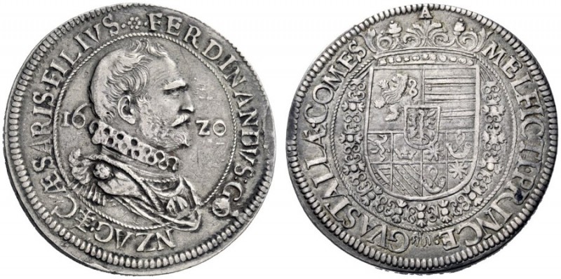  Guastalla   Ferdinando II Gonzaga, 1575-1630. Tallero 1620, AR 28,16 g. FERDINA...