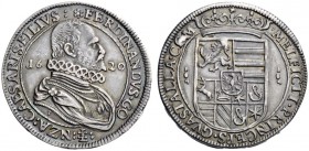  Guastalla   Ferdinando II Gonzaga, 1575-1630. Tallero 1620, AR 27,85 g. FERDINANDVS GO – monogramma di Luca Xell NZA CÆSARIS FILIVS Busto corazzato e...