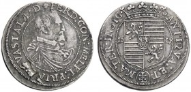  Guastalla   Ferdinando II Gonzaga, 1575-1630. Testone 1619, AR 7,87 g. FERD GON MELFI PRINC GVASTALÆ Busto corazzato e drappeggiato a d., con collett...