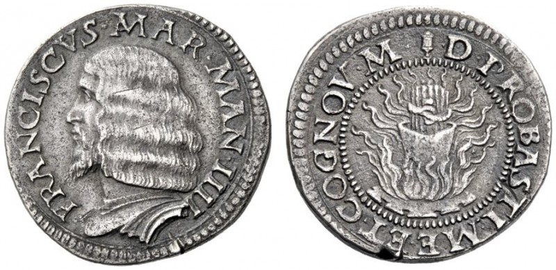  Mantova   Francesco II Gonzaga marchese IV, 1484-1519. Testone, AR 9,22 g. FRAN...