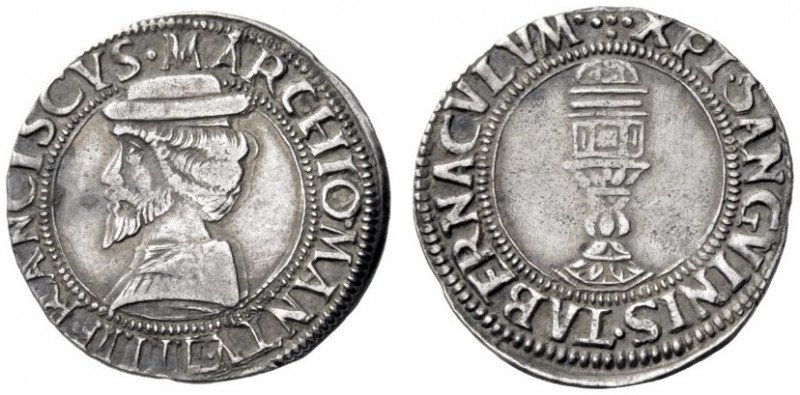  Mantova   Francesco II Gonzaga marchese IV, 1484-1519. Mezzo testone, AR 3,83 g...