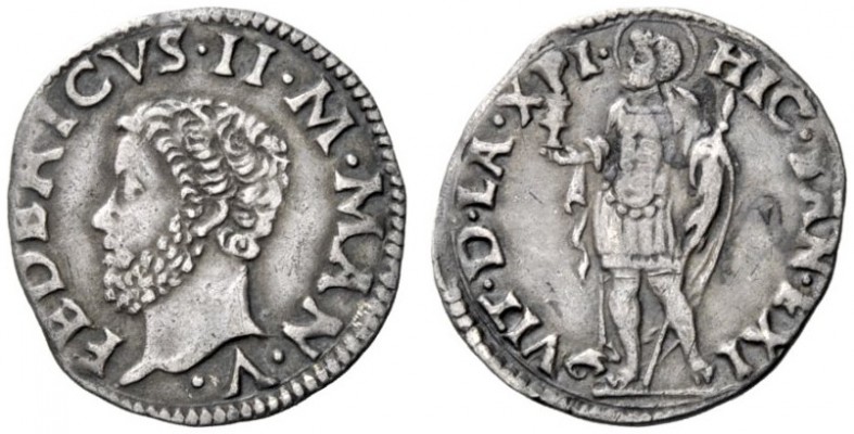  Mantova   Federico II Gonzaga, 1519-1540. Grossetto, AR 1,00 g. FEDERICVS II M ...