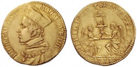  Mantova   Ferdinando Gonzaga, 1612-1626. Doppia 1613, AV 6,48 g. FER CAR D G DVX M VI Έ M F IIII Busto a s., con cappello e manto cardinalizio. Rv. N...