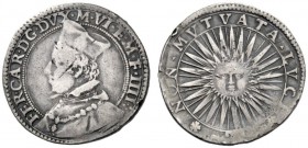  Mantova   Ferdinando Gonzaga, 1612-1626. Quarto di ducatone, AR 7,74 g. FER CAR D G DVX M VI Έ M F IIII Busto a s., con cappello e manto cardinalizio...