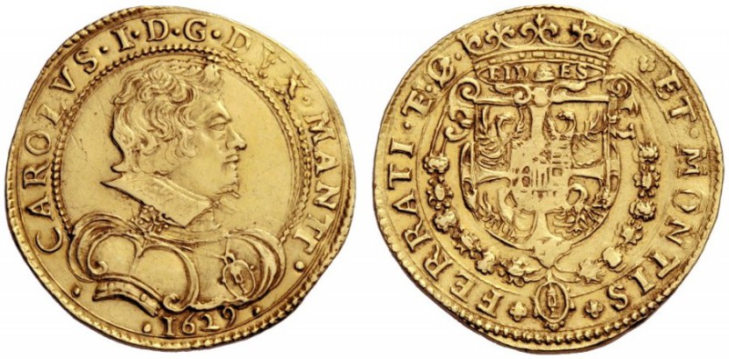  Mantova   Carlo I Gonzaga Nevers, 1627-1637. Da 2 doppie 1629, AV 13,10 g. CARO...