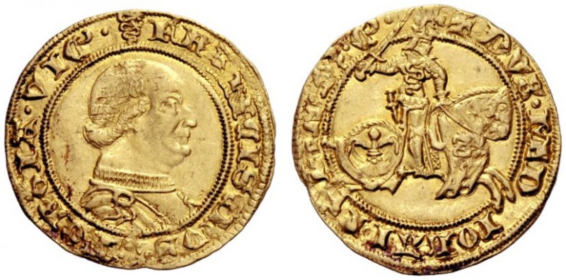  Milano   Francesco I Sforza, 1450-1466. Ducato, AV 3,54 g. FRANCISChVS SFORTIA ...