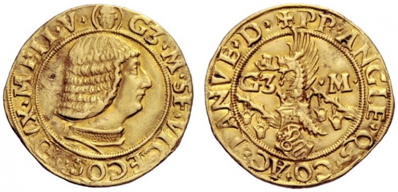  Milano   Galeazzo Maria Sforza, 1466-1476. Ducato, AV 3,49 g. G3 M SF VICECOMES...