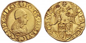  Milano   Gian Galeazzo Maria Sforza, 1476-1494. Da 2 ducati, AV 6,89 g. IO G3 M SF VICECO DVX MLI SX Busto corazzato con berretto a d. Rv. + PP ANGLE...