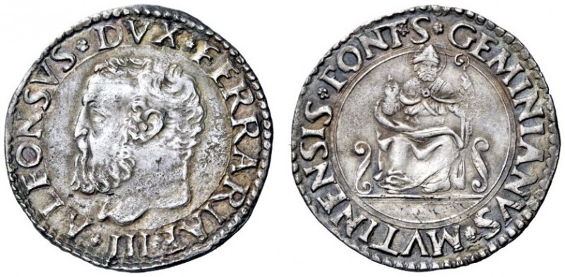  Modena   Alfonso I d'Este 1505-1534. II periodo: 1523-1534. Giulio, AR 2,82 g. ...