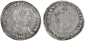  Modena   Ercole II d'Este 1534-1559. Bianco da 10 soldi, AR 5,04 g.  HERCVLES II DVX MVTINAE IIII Busto corazzato a d. Rv. MONETA COMVNITATIS MVTINAE...