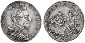  Modena   Cesare d'Este 1597-1628. Da 35 bolognini, AR 9,44 g.  CAESAR DVX MVT REG C Busto corazzato a d.; sotto, 1612. Rv. ANIMI VINCVNT Guerriero el...