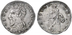  Modena   Cesare d'Este 1597-1628. Lira 1611, AR 6,17 g.  CAESAR DVX MVT REG C Busto corazzato a s. Rv. ADDIT SE SOCIAM Figura muliebre stante di fron...
