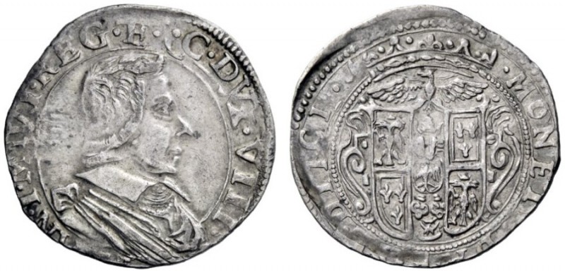  Modena   Francesco I d'Este 1629-1658. Da 10 bolognini, AR 3,48 g.  FRAN I MVT ...