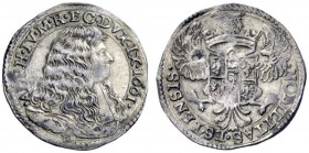  Modena   Alfonso IV d'Este 1658-1662. Mezza lira 1661, AR 3,63 g.  ALPH IIII M R EC DVX IX 1661 Busto corazzato a d., sotto Έ. Rv. NOBILITAS ESTENSIS...