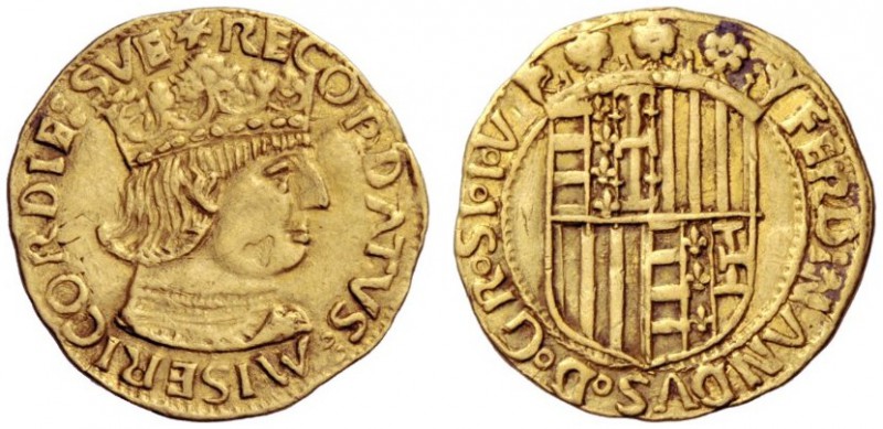  Napoli   Ferdinando I d’Aragona, 1458-1494. Ducato, dal 1458 al 1472, AV 3,43 g...