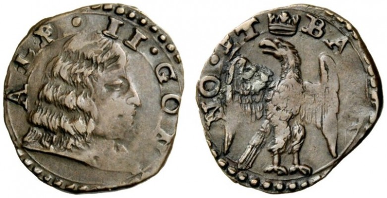  Novellara   Alfonso II Gonzaga, 1650-1678. Sesino, Mist. 0,88 g. ALP II GON Tes...