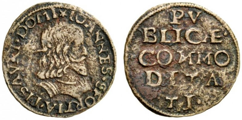  Pesaro   Giovanni Sforza, 1489-1500 e 1503-1510. Soldo, AE 1,08 g. IOANNES SFOR...