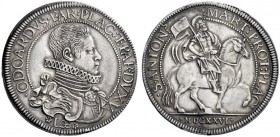  Piacenza   Odoardo Farnese 1622-1646. Scudo 1626, AR 31,63 g.  ODOARDVS FAR PLAC Έ PAR DVX V Busto corazzato con collare a d. e mascherone sullo spal...