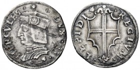  Reggio Emilia   Ercole I d’Este, 1471-1505. Testone leggero, AR 3,69 g. HERCVLES – DVX III Busto con berretto con fibbia a s. Rv. REGIVM – LEPIDI Scu...