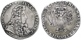  Retegno   Antonio Gaetano Gallio Trivulzio, 1679-1705. Quarto di filippo 1686, AR 6,74 g. ANT CAIETANVS TRIVVL S R I PRINC Έ C Busto corazzato a d.; ...