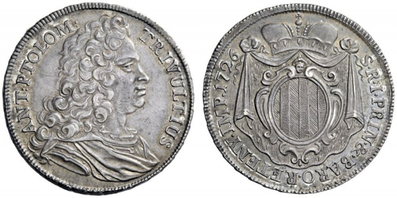  Retegno   Antonio Tolomeo Gallio Trivulzio, 1708-1767. Mezzo tallero 1726, AR 1...