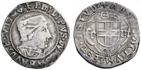  Savoia   Filippo II il senza terra duca VII, 1496-1497. Testone, Cornavin, AR 9,01 g. + PHILIPVS DVX SABAVDIE VII GG (Nicola Gatti, maestro di zecca)...
