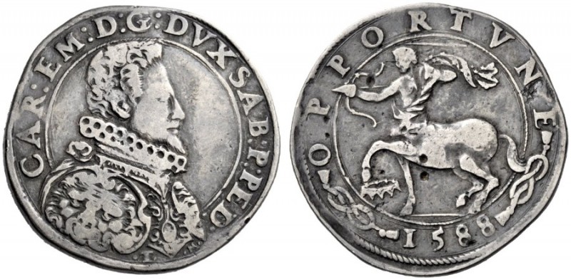  Savoia   Carlo Emanuele I duca XI, 1580-1630. Ducatone 1588, Torino, AR 31,09 g...