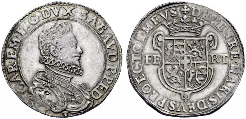  Savoia   Carlo Emanuele I duca XI, 1580-1630. Ducatone 1590, Torino, AR 31,88 g...