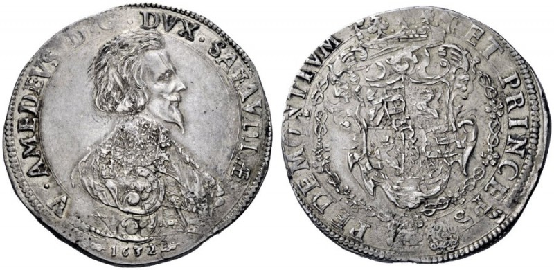  Savoia   Vittorio Amedeo I duca XII, 1630-1637. Ducatone 1632, Torino o Vercell...