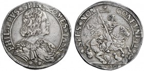  Tassarolo   Filippo Spinola, 1616-1688. Scudo 1640, AR 31,29 g. PHILIPPVS SPIN COMES TASS Busto corazzato a d. Rv. SPES NON – CONFVNDIT S. Giorgio a ...