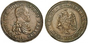  Urbino   Guidobaldo II della Rovere, 1538-1574. Prova in rame del 18 grossi, Cu 19,82 g. GVIDVS VBALDVS II VRBINI DVX IIII Busto corazzato barbuto a ...