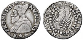  Venezia   Nicolò Tron, 1471-1473. Lira da 20 soldi o trono, AR 5,72 g. NICOLAVS – tre foglie d'edera – TRONVS DVX foglia d'edera Busto del doge a s. ...