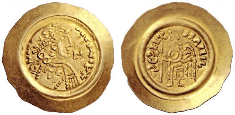  Pavia   Liutprando , 712-744 . Tremisse, AV 1,29 g. D NL IV – TP AR NR/ Busto c...