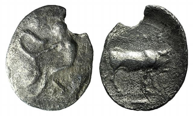 Sicily, Selinos, c. 410 BC. AR Litra (11mm, 0.46g, 12h). Nymph seated l. on rock...