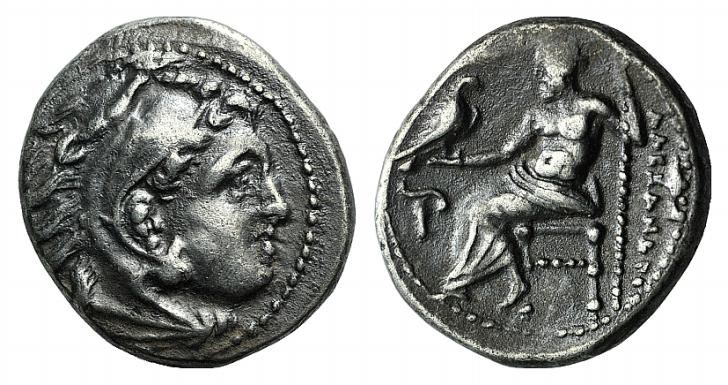 Kings of Macedon, Alexander III “the Great” (336-323 BC). AR Drachm (16mm, 4.24g...