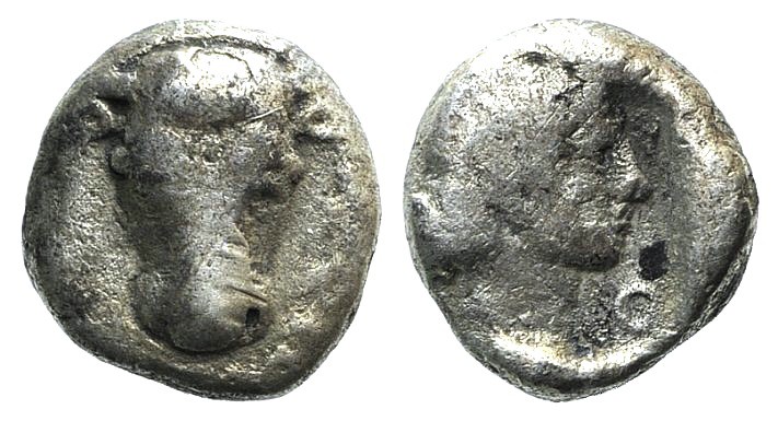 Phokis, Federal Coinage, c. 457-446 BC. AR Hemidrachm (12mm, 2.55g, 12h). Facing...
